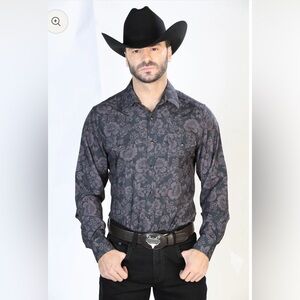 Men’s Shirt 2XL El Señor de los Cielos Long‎ Sleeve Button Down Roses